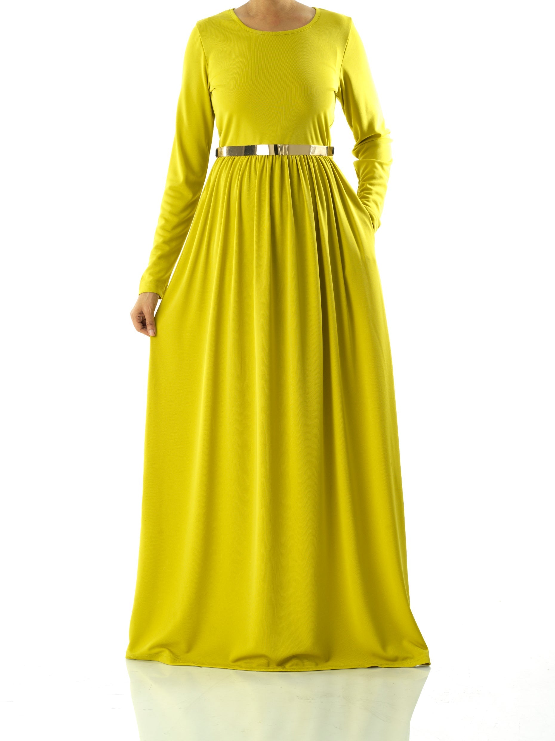 fitted lace wedding dress Alexander by Daymor 2067F24 - Collared V-Neck A-Line Evening Gown 14 / Chartreuse
